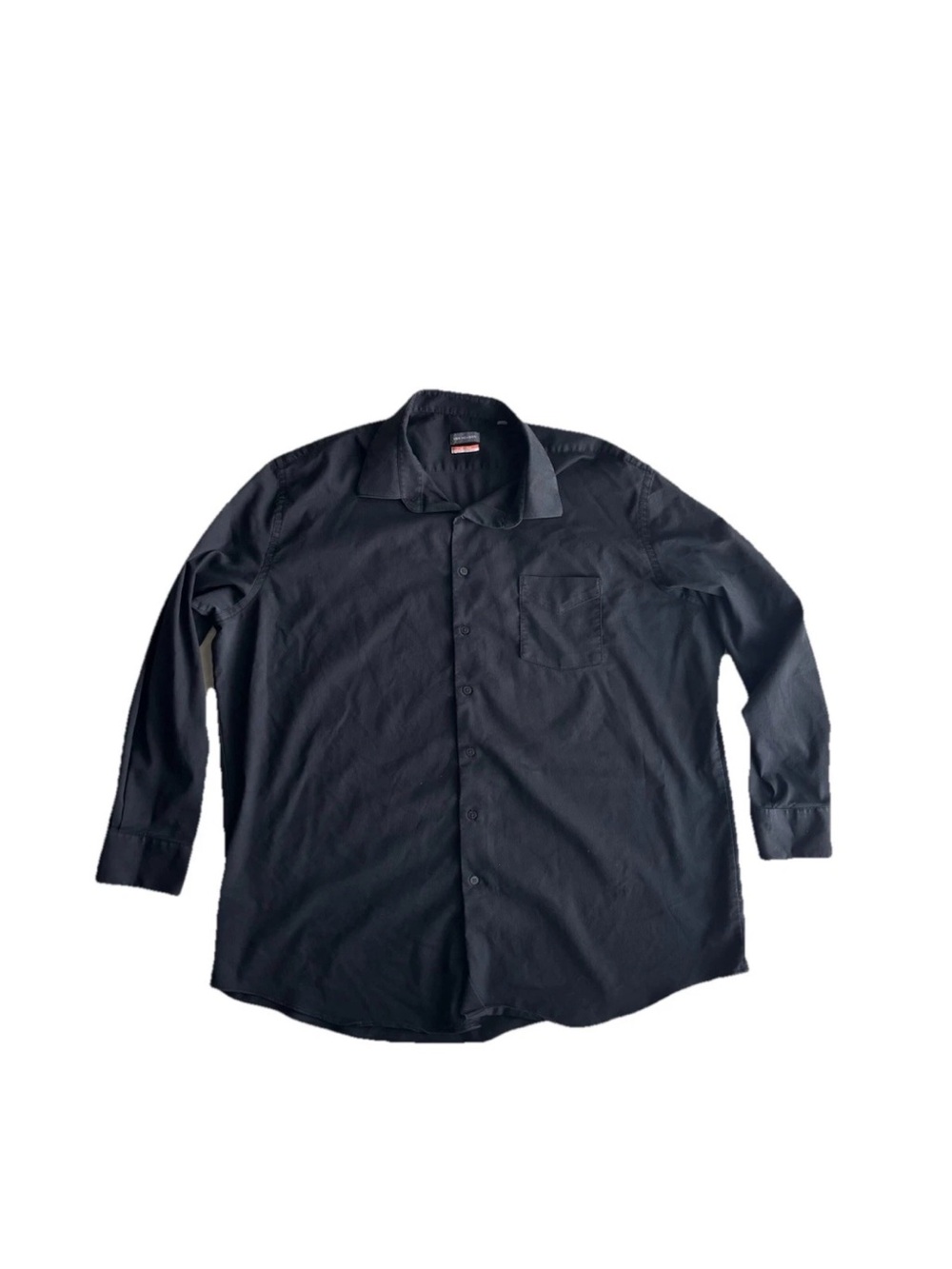 Men's Van Heusen Long Sleeve Black Button Down Shirt Business Big & Tall